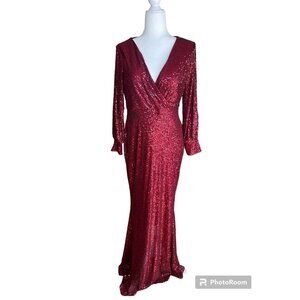 Evening Dress Women Bodycon Maxi Cocktail Party Sleeve Long Sequin Sexy Size L